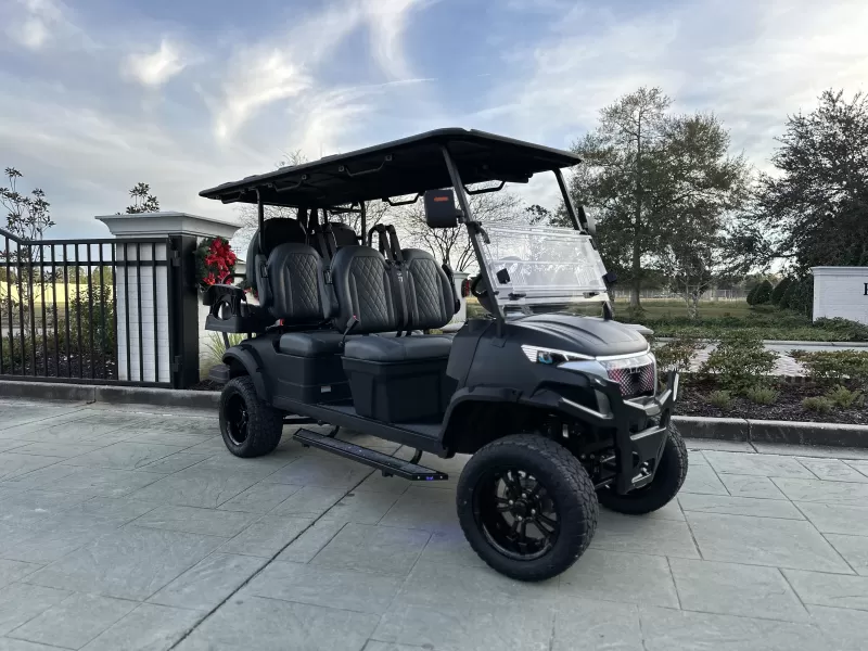 EV Kruiser Raptor 2026 B-6 six-seat electric golf cart in black