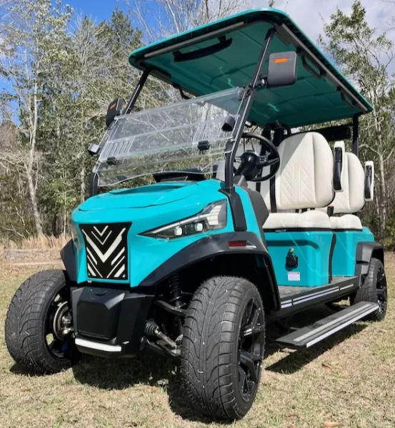 EV Kruiser Bogey X-Series electric golf cart in Sky Blue